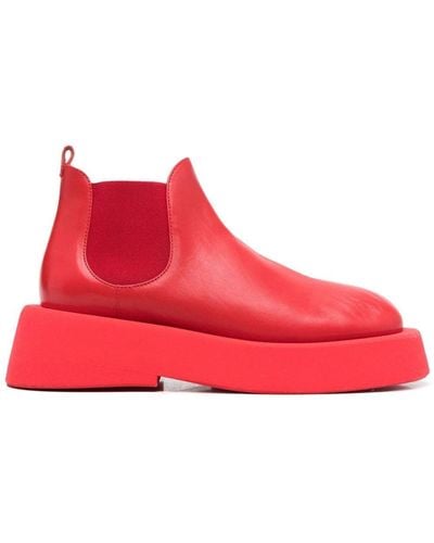 Marsèll Leather Ankle Boots - Red