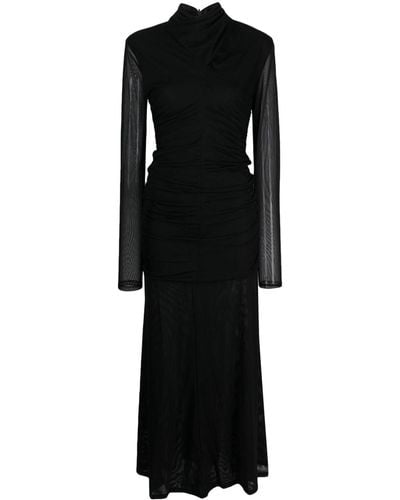 Gestuz Adiagz Semi-doorzichtige Midi-jurk - Zwart