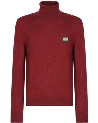 Dolce & Gabbana Jersey DG Essentials con cuello vuelto - Rojo