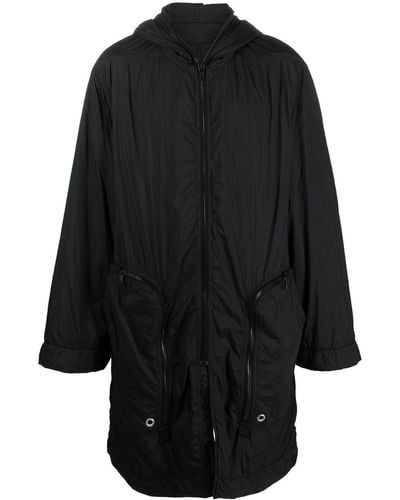 Rick Owens Hooded Quilted Coat - Black