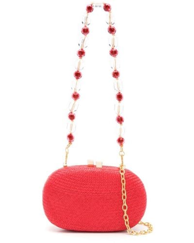 Serpui Olivine Rounded-body Clutch Bag - Red