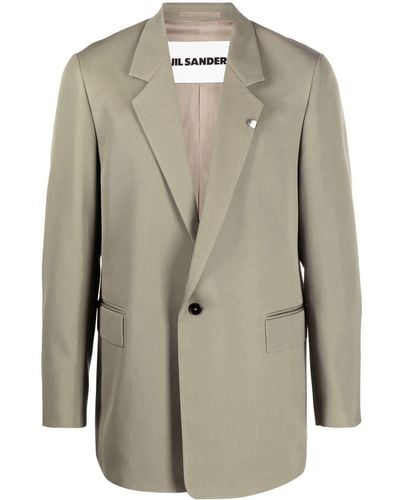 Jil Sander Single-breasted Wool Blazer - Natural