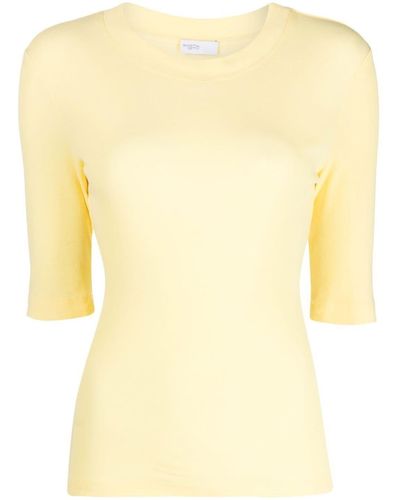 Rosetta Getty Cropped-sleeve Crew-neck T-shirt - Yellow