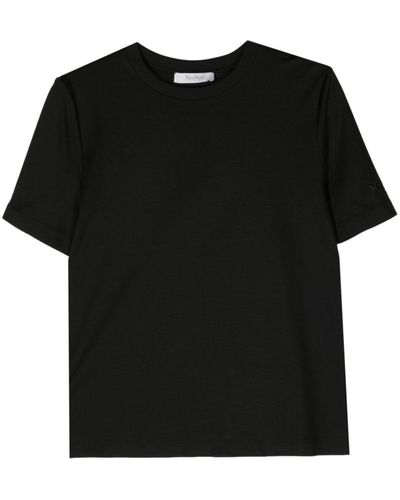 Max Mara Logo-embroidered Jersey T-shirt - Black