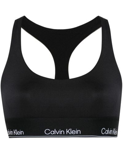 Calvin Klein Top con banda del logo - Negro