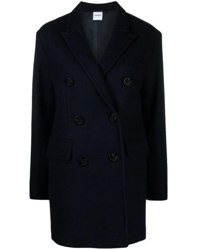Aspesi Double-breasted Wool Coat - Black