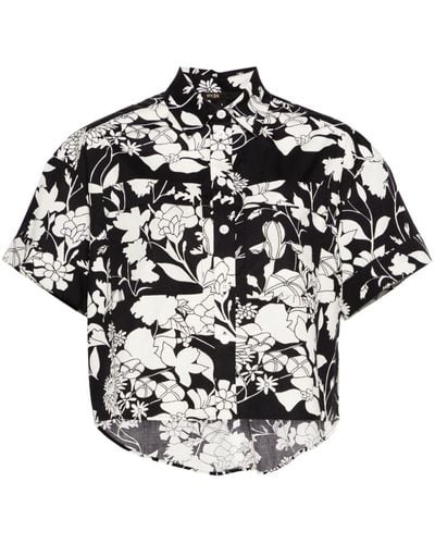Maje Camisa con estampado floral - Negro