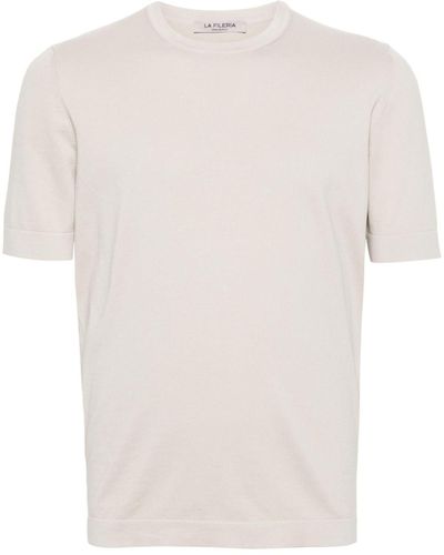 Fileria Short-sleeve Cotton Sweater - White