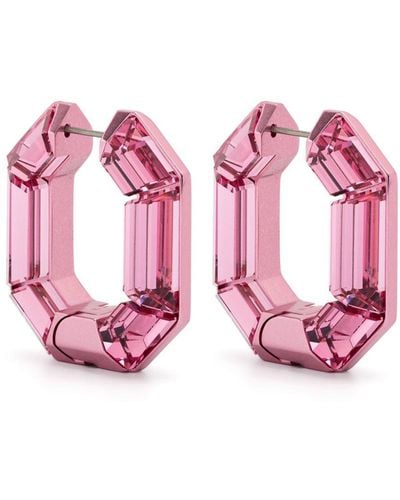 Swarovski Lucent Hoop Earrings - Pink