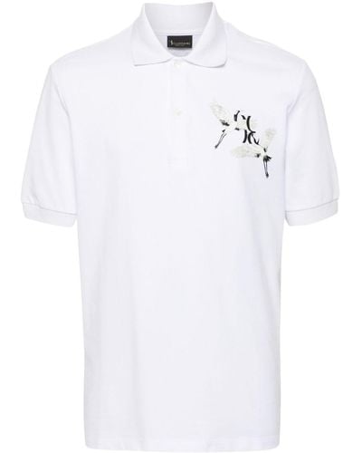 Billionaire Poloshirt mit Logo-Print - Weiß