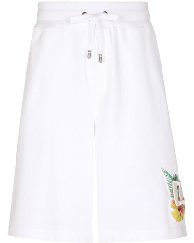 Dolce & Gabbana Shorts Met Geborduurd Logo - Wit