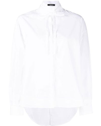 Isabel Benenato Long-sleeve Cotton Shirt - White