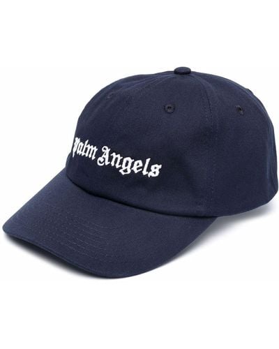 Palm Angels Navy Cotton Classic Logo Hat - Blue