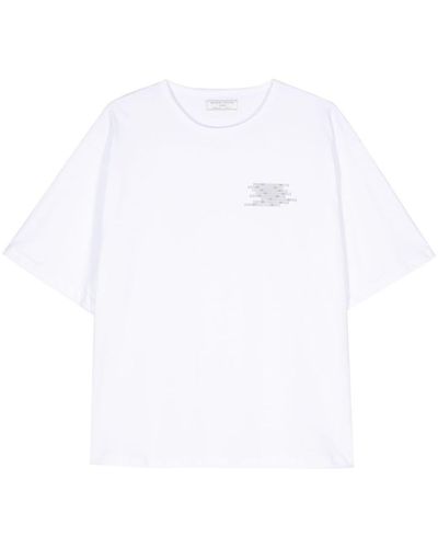 Societe Anonyme Binary-print Cotton T-shirt - White