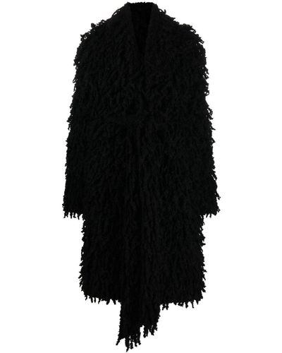 ANDREADAMO Faux-fur Belted Coat - Black