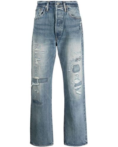 Polo Ralph Lauren Distressed Straight-leg Pants - Blue