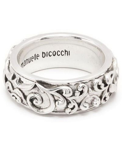 Emanuele Bicocchi Large Arabesque Band Ring - White