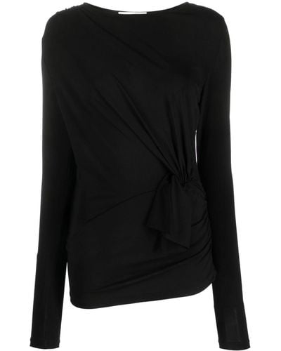 Nina Ricci Knot-detail Jersey Top - Black