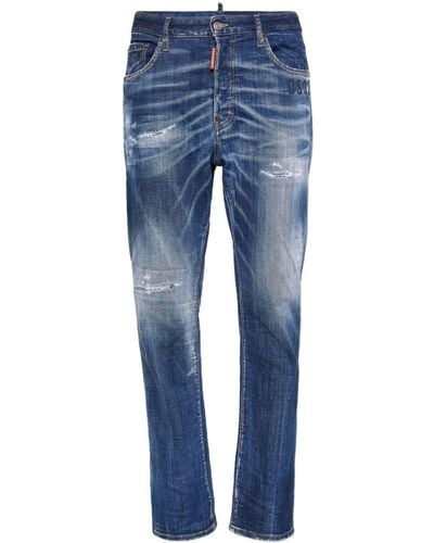DSquared² Distressed skinny jeans - Blau
