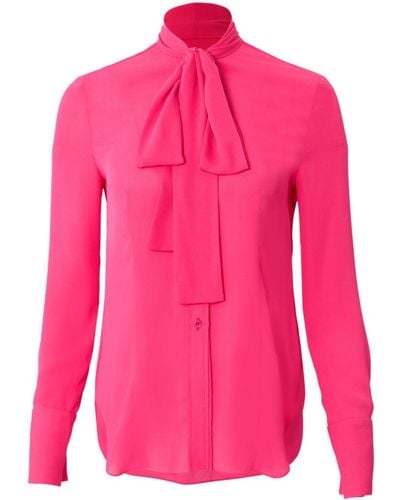 Carolina Herrera Camisa con lazo en el cuello - Rosa