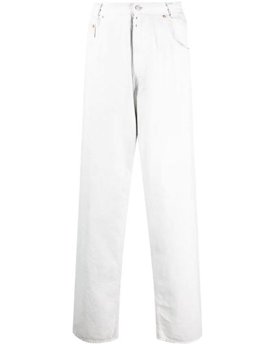 MM6 by Maison Martin Margiela Mid-rise Straight-leg Jeans - White
