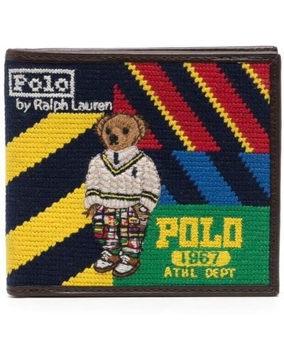 Polo Ralph Lauren Portefeuille Polo Bear en cuir - Blanc
