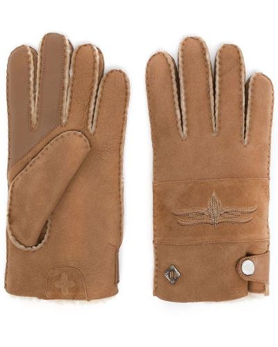 UGG X Cotd Embroidered Shearling Gloves - Brown