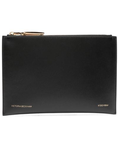 Victoria Beckham B Frame Leather Clutch Bag - Black