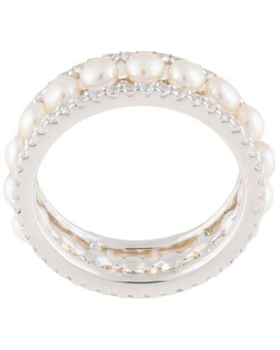 Apm Monaco Romance Pearl-embellished Ring - Metallic