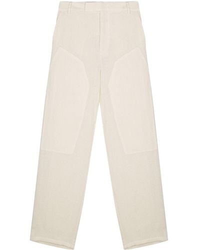Eckhaus Latta Pantalon ample en maille tressée - Blanc