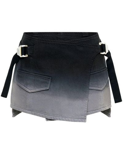 Dion Lee Utility Wrap Denim Miniskirt - Black