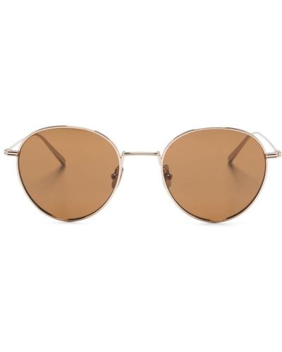 Totême Logo-engraved Round-frame Sunglasses - Natural