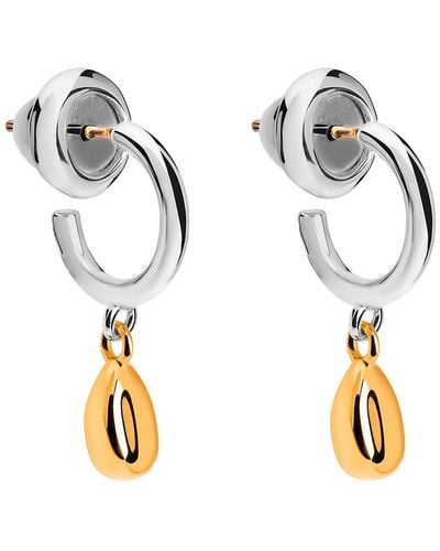 TANE MEXICO 1942 Sterling Silver And 23kt Yellow Gold Vermeil Alma Pendant Earrings - Metallic