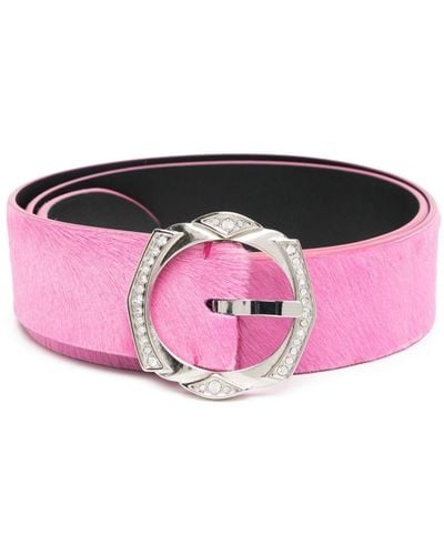 Madison Maison Crystal-embellished Leather Belt - Pink