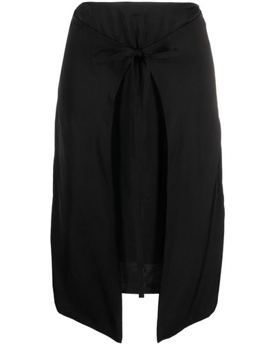 MM6 by Maison Martin Margiela High-waisted Asymmetric-hem Skirt - Black