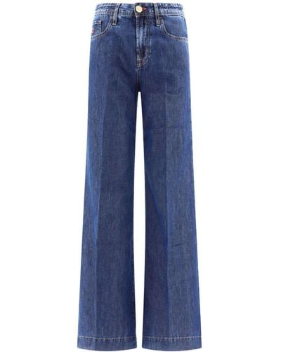 Jacob Cohen Logo-patch wide-leg jeans - Azul