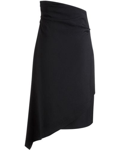 Bally Wrap Asymmetric Midi Skirt - Black