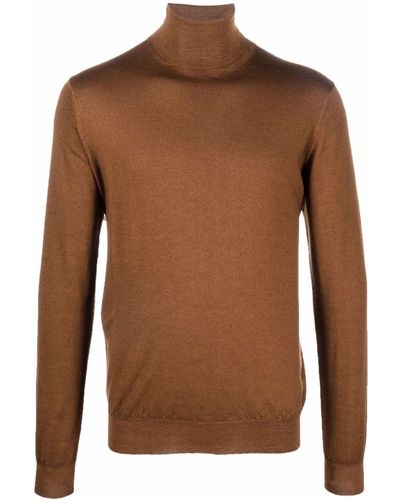 Dell'Oglio Roll-neck Merino Wool Sweater - Brown