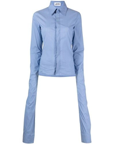 Jean Paul Gaultier Striped Extra-long-sleeve Shirt - Blue
