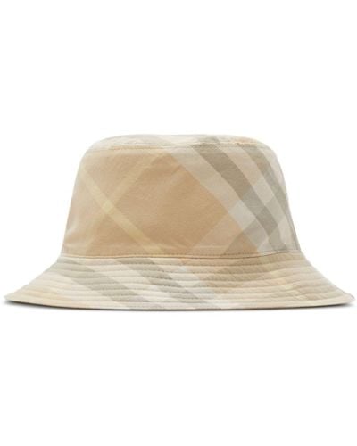 Burberry Check-pattern Reversible Bucket Hat - Natural