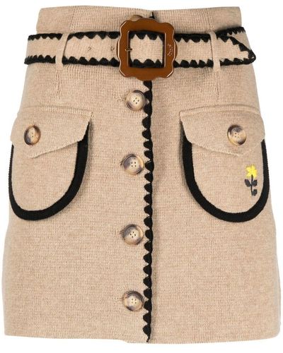 Cormio Knit Wool Skirt - Natural