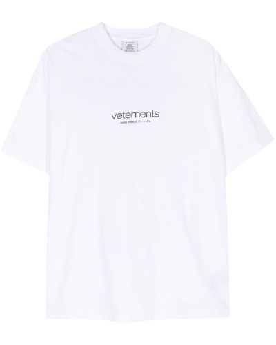 Vetements Camiseta con logo en relieve - Blanco