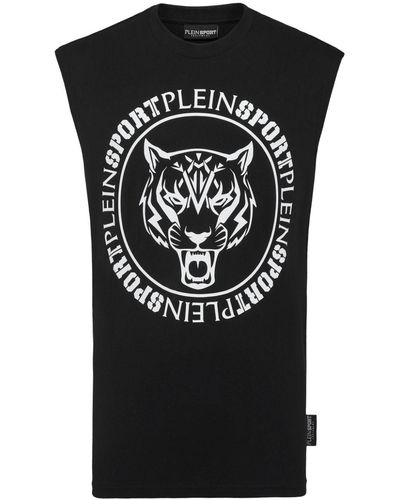 Philipp Plein Logo-print Cotton Tank Top - Black