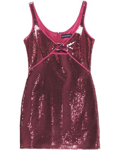 David Koma Sequin-embellished Minidress - Red