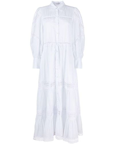 Charo Ruiz Robe-chemise Ileana à coupe longue - Blanc