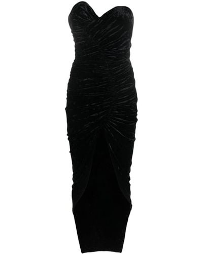 Alexandre Vauthier ストラップレス ベルベットドレス - ブラック