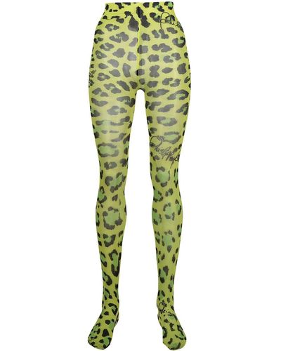 Philipp Plein Medias con estampado de leopardo - Verde