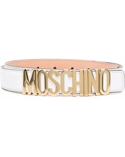 Moschino Logo-letter Belt - Natural