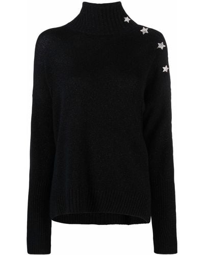 Zadig & Voltaire Alma Star-charm High-neck Sweater - Black
