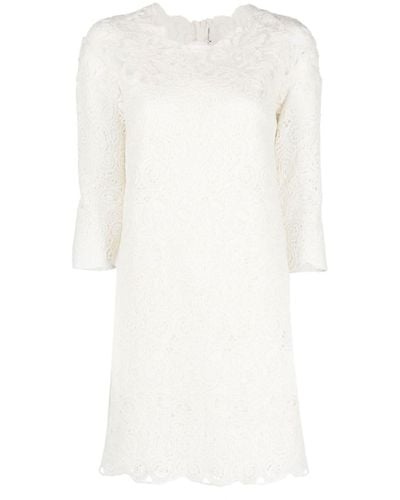 Ermanno Scervino Wool Blend Short Dress - White